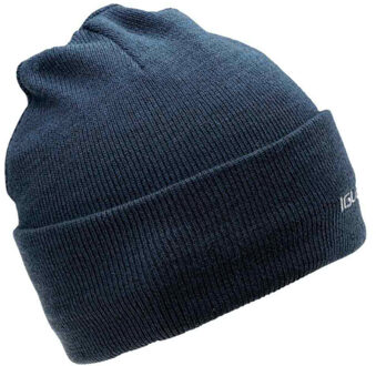 Dames lea geribbelde wintermuts - maat One size Blauw