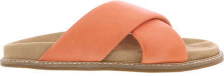 Dames leather band slipper Oranje - 36