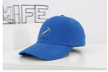 Dames Lente/Zomer Originele Zelfgemaakte Contrast Kleur Softtop Verstelbare Baseball Cap Hip Hop Cap Trend Blauw