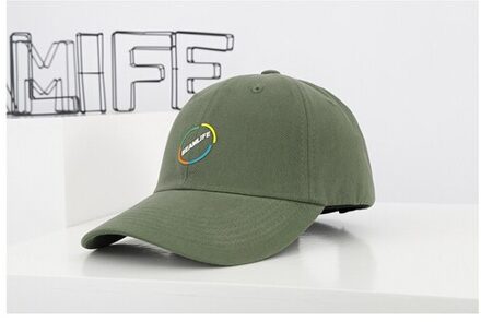 Dames Lente/Zomer Originele Zelfgemaakte Contrast Kleur Softtop Verstelbare Baseball Cap Hip Hop Cap Trend leger groen