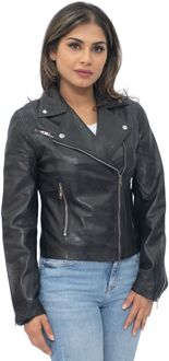 Dames leren bikerjack-Zanzibar Zwart - EU 38 / UK 10