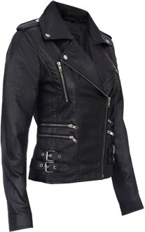 Dames leren Brando bikerjack-Loddon Zwart - EU 44 / UK 16