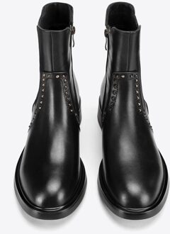 Dames leren Chelsea boots met decoratieve klinknagels, zwart - maat