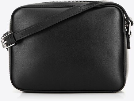 Dames Leren Crossbody Tas Box Zwart Natuurlijk Leer