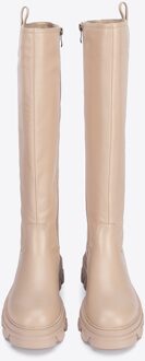 Dames leren laarzen met dikke zool, beige, natuurlijk leer - EU 37