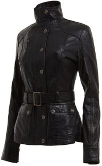 Dames leren militair geïnspireerde bikerjack-Middleton Zwart - EU 36 / UK 8