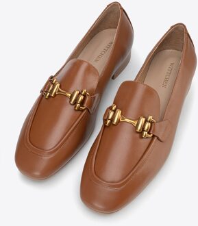 Dames Leren Mocassins met Gesp Bruin Echt Leer - maat