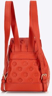 Dames Leren Rugzak met Ketting Oranje Natuurlijk Leer