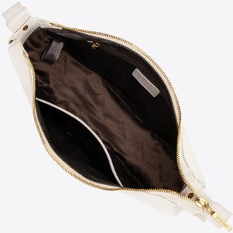 Dames Leren Schoudertas Groot Crème Natuurlijk Leer