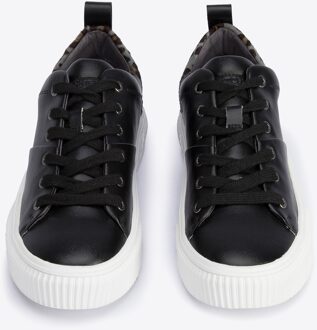 Dames Leren Sneakers met Luipaardpatroon Zwart Natuurlijk Leer - maat EU 37