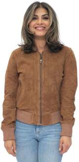 Dames MA-1 suède bomberjack-Arnhem Bruin - EU 48 / UK 20