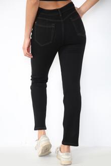 Dames Magic Shaping hoog getailleerde jeans met rechte pijpen in zwart - EU 44 lang / UK 16 lang