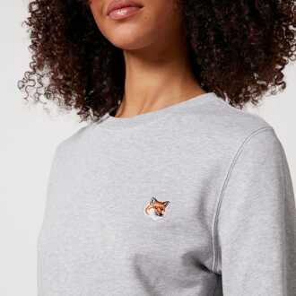 Dames Maison Kitsune Fox Head Patch Regular Sweatshirt in Lichtgrijs - maat M