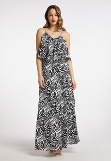 dames maxi jurk met zebraprint nelice Dieren - XS