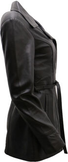 Dames MD-lengte leren bikerjack-Okehampton Zwart - EU 52 / UK 24