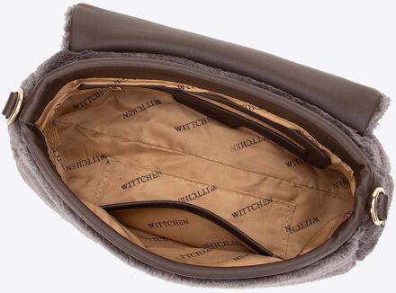Dames Messenger Bag met Bont Taupe Polyester - maat