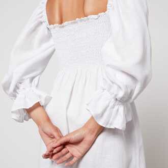 Dames Midi-jurk Atlanta Linnen in Wit - XL