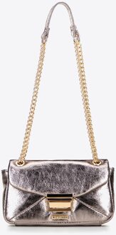 Dames Mini Crossbody Tas in Glanzend Grijs Eco-Leer