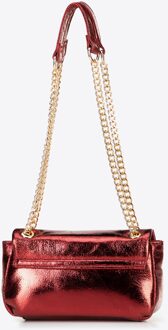 Dames Mini Crossbody Tas in Glanzend Rood Eco-Leer