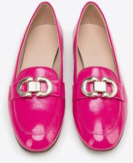 Dames mocassins van lakleer met decoratieve gesp, roze - EU 38