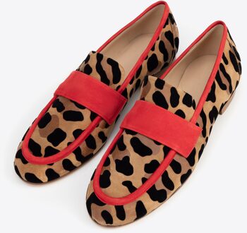 Dames Mocassins van luipaardprint leer, bruin en zwart - 37.5 EU/IT