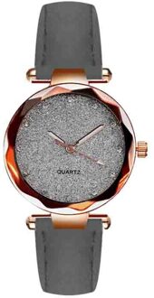 Dames Mode Strass Rose Goud Quartz Horloge Vrouwelijke Riem Horloge Ronde Dial Dress Klok Leisure Horloges Reloj Femenino #2 grijs