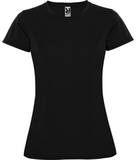 Dames montecarlo sport t-shirt met korte mouwen - maat L Zwart