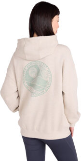 Dames Mountain Collage Relaxed Fit Hoodie (Beige)