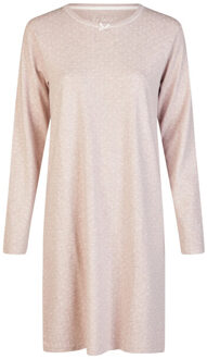 Dames nachthemd interlock lange mouw gestipt Roze - XL