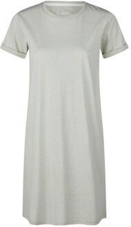 Dames nachthemd korte mouw gestipt - maat S Groen