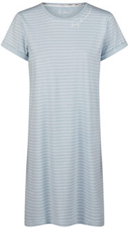 Dames nachthemd korte mouw gestreept Blauw