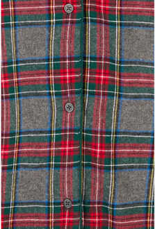 Dames nachthemd lange mouw flanel rood/grijs geruit - maat S Veelkleurig