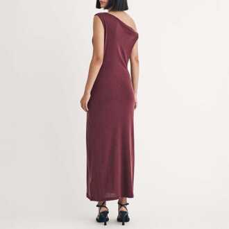 Dames Nobodys Child Andrea Twist Schouder Midi Jurk in Bordeaux Bourgogne