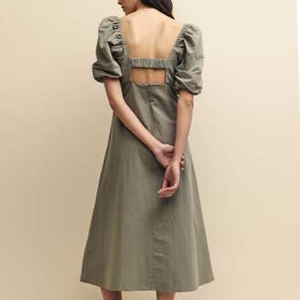 Dames Nobodys Child Henri Midi Dress in Groen - EU 32 / UK 4
