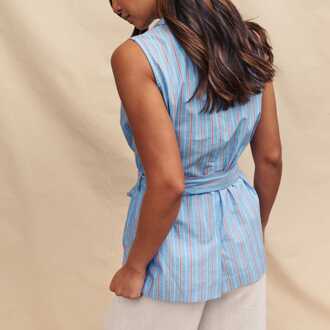 Dames Nobodys Child Quinn Gestreepte Waistcoat in Blauw - EU 38 / UK 10