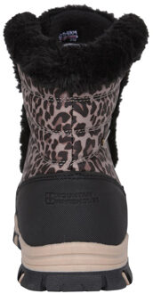 Dames Ohio Luipaardprint Thermische Snowboots (Zwart)