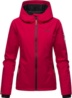 dames overgangsjas lichtgewicht water- en windafstotend met capuchon fuchsia - maat XS Rood
