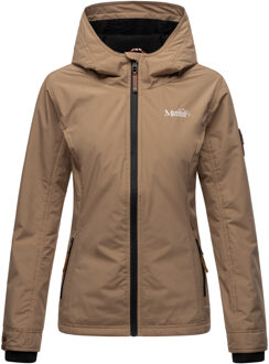 dames overgangsjas lichtgewicht water- en windafstotend met capuchon taupe - maat 2XL Grijs