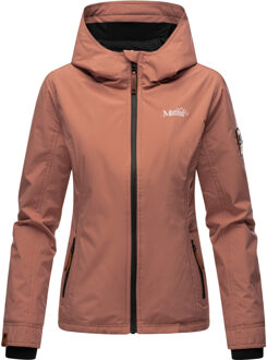 dames overgangsjas lichtgewicht water- en windafstotend met capuchon terracotta Bruin