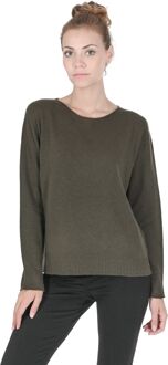 Dames Oversized Boothals Trui Coe 008 Khaki - maat Kaki