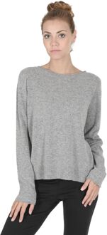 Dames Oversized Boothals Trui Coe 008 Pewter Grey - maat L Grijs
