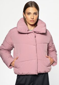 Dames Oversized Gewatteerde Jas Dusty Pink Dusty Pink Polyester - maat XS Roze