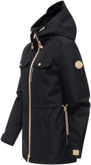 dames parka tussenjas Sohaa met capuchon Zwart - XS