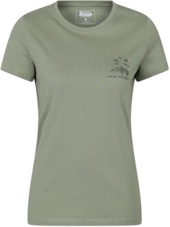 Dames Peak District Bergen T-Shirt (Khaki Groen) - maat EU 38 / UK 10 Kaki