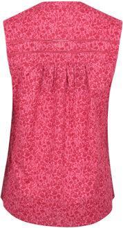 Dames Petra Bloemenpatroon Mouwloze Shirt (Rood) - EU 48 / UK 20
