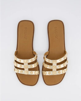 Dames plate studded slipper Transparant - 38