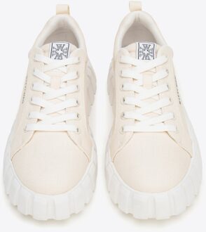 Dames Platform Sneakers Lichtbeige Textielmateriaal - EU 37