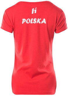 Dames polen t-shirt met korte mouwen - maat L Rood