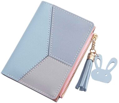 Dames Portemonnee Korte Portemonnee Trend Gesp Zip Tas Kwastje Vrouwen Portefeuilles Pu Lederen Portemonnee Leer Slanke Portemonnee Kaarthouder # LR1 Blauw
