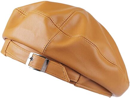 Dames Pu Leather Casual Baret Hoeden Mode Lederen Franse Kunstenaar Beret Hoeden Voor Vrouwen Meisjes Herfst En Winter Zachte Baretten BN
